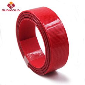 Red no-scratch glossy tpu coated webbing belt