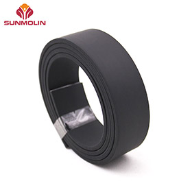 Black PVC coated webbing for bag strap