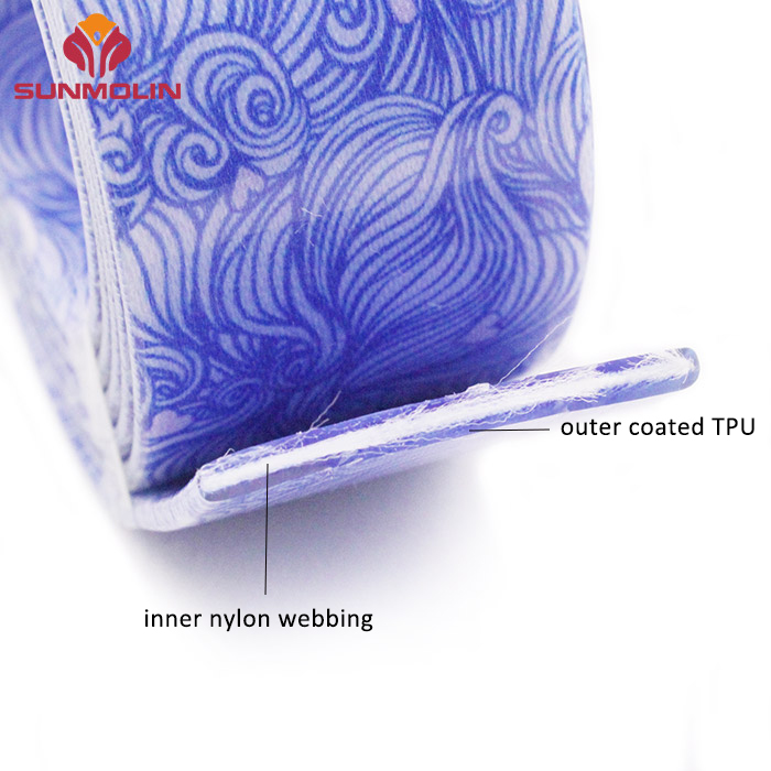 clear TPU + dyed polyester webbing