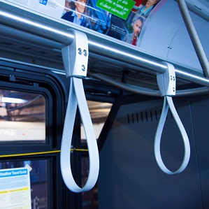 What’s the material of handrails in subway or bus?